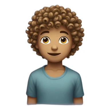 Curly cute boy sticker