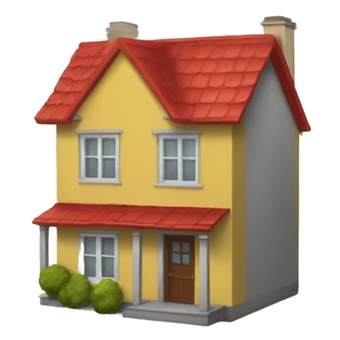 house with yellow walls and red roof sticker