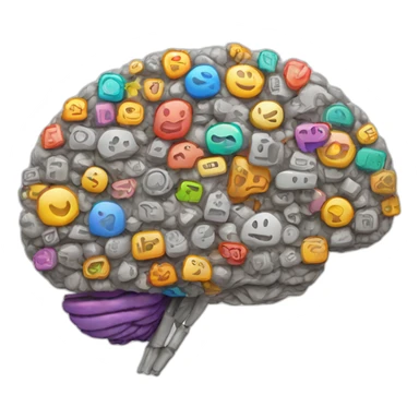 Brain made of software apps sticker