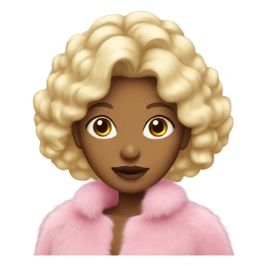 blonde girl in a pink fur coat sticker
