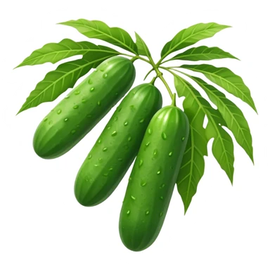 2 cucumbers hanging on palm branch sticker