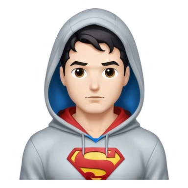 Superman wearing a hoodie sticker