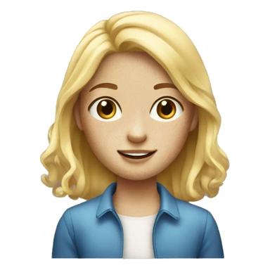 Blond girl with freckles  sticker