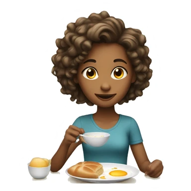 Girl is having breakfast sticker