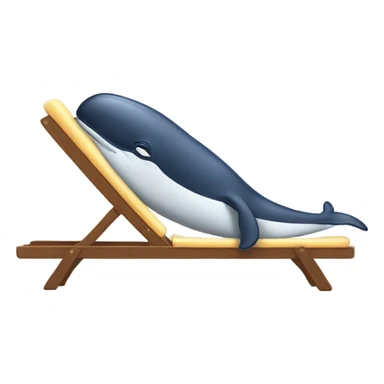 Whale on sun lounger sticker