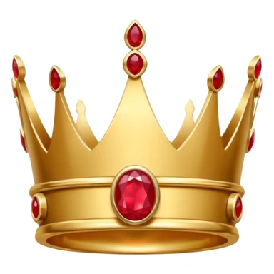 couronne en or à 3 pointes avec un énorme rubis au centre en cabochon sticker