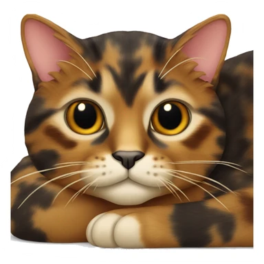 tortoiseshell cat laying down sticker