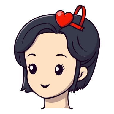 cute red heart-shaped hair clip sticker