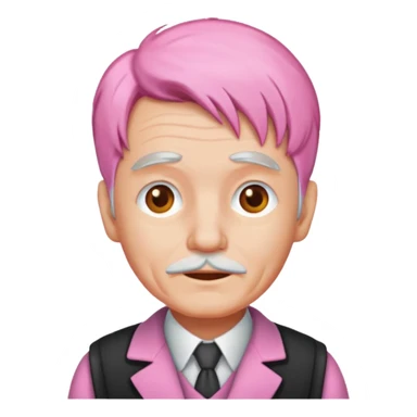 pink haired grandpa sticker