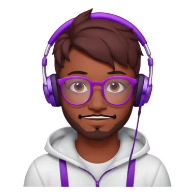 It’s a relaxed selfie of you wearing a glowing gaming headset, glasses, and piercings, lit by red and purple room lights, with a soft, tired-smirk expression brown hair with devil horns and facial hair

 sticker