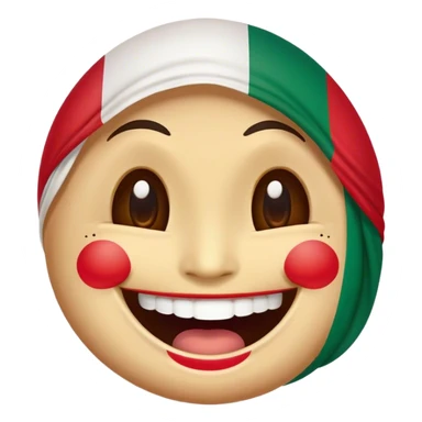 do a laughing emoji face but paint the flag of mexico on it sticker