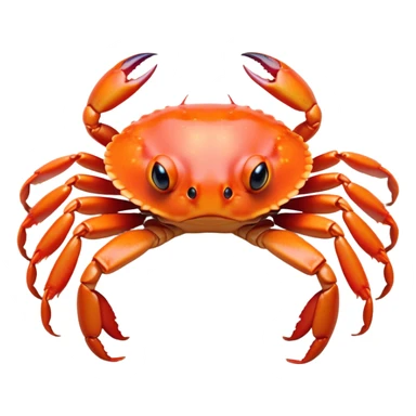 Cinematic Noble Baby Crab Portrait Emoji, Poised and curious, with a small, delicate carapace in vibrant hues, tiny, alert eyes on short stalks, and miniature, intricately detailed pincers, Simplified yet sharp and sophisticated features, highly detailed, glowing with a soft, coastal radiance, high shine, intelligent and determined, stylized with an air of seaside authority, focused and attentive, soft glowing outline, capturing the essence of a watchful and confident juvenile crustacean that appears ready to scuttle out of the screen with effortless charm! sticker