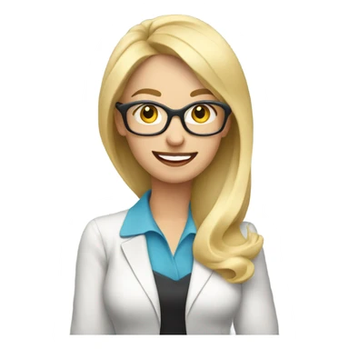 Blonde realtor wearing glasses talking on cell phone sticker