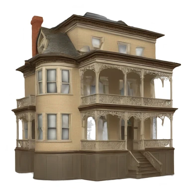 Exclusive pre-Victorian Mansion hotel bird’s house floor plans sticker