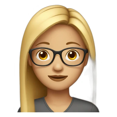 a girl with fair straight hair with glasses sticker