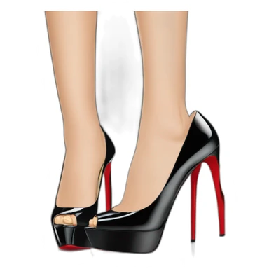View back one louboutin Black patent Leather Lady Peep Toe Platform sticker