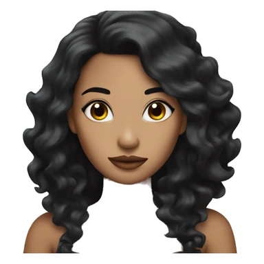 siren with black wavy hair sticker