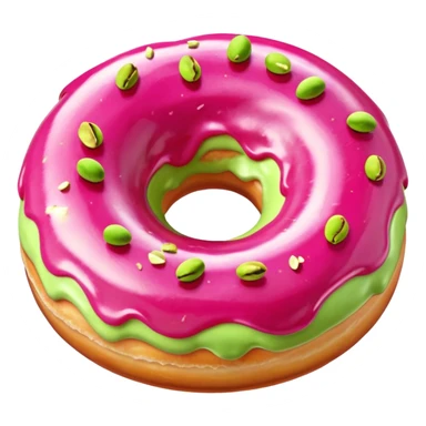 donut with green & pink swirled frosting & pistachio pieces sticker