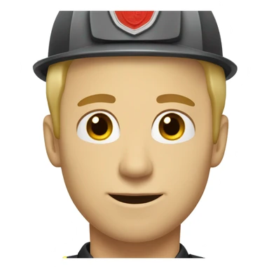 caucasian, blonde male firefighter with brown eyes sticker