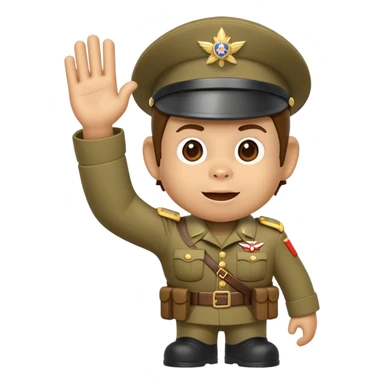 Chunky Monkey Soldier waving salut  sticker