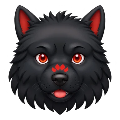 red eyed black dog  sticker
