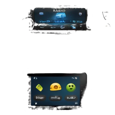car radio head unit showing and android icon inside screen sticker