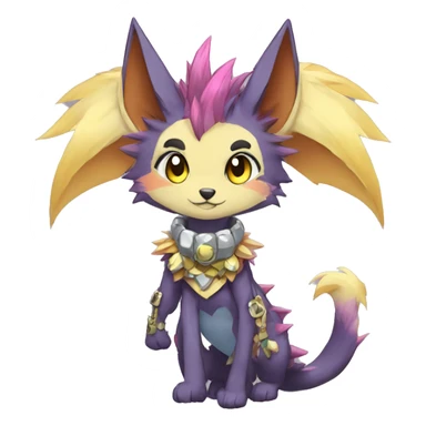 Anthro Sona Fakemon with a spiked collar Full Body sticker