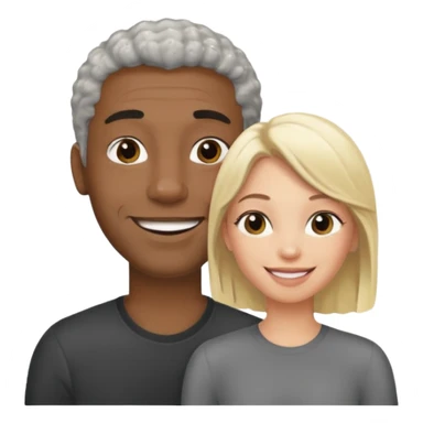 Black man salt n pepper hair smiling with blonde in love  sticker
