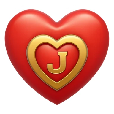 A red heart with the letter "J" in the middle sticker