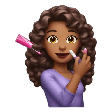 Lip gloss in girl hand sticker