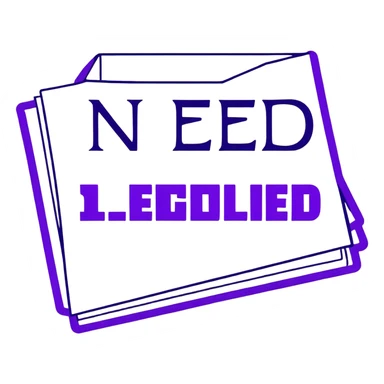 Purple Text saying "NEED" sticker