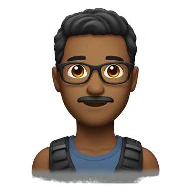 A man with black short hair and wearing a glass with light beard  sticker