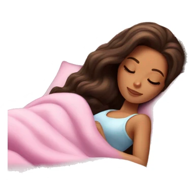 Brunette Barbie sleeping cozy in bed sticker