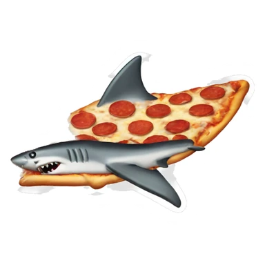 Shark pizza sticker