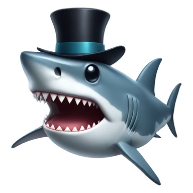 Shark with a top hat sticker
