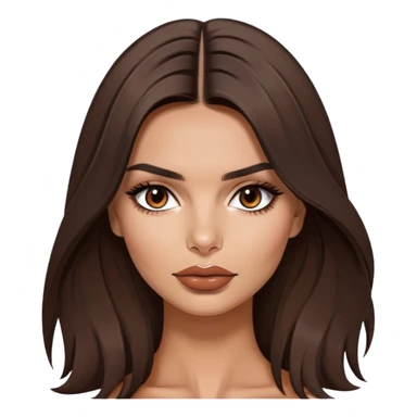Emily Ratajkowski, famous model with long dark brown hair, full lips, and expressive brown eyes sticker