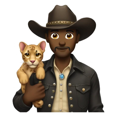 Cowboy holding a panther  sticker