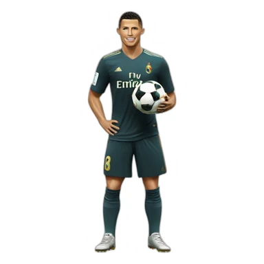Ronaldo with ballon d'or sticker