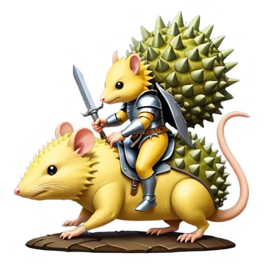 DURIAN KNIGHT RIDE ON THE RAT IN THE  MOON sticker