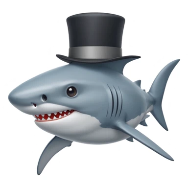 Shark with a top hat sticker
