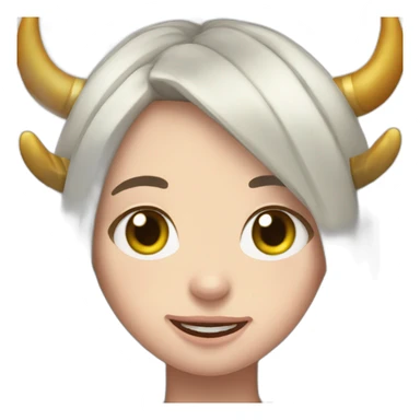 Billie Eilish smiling face with horns sticker