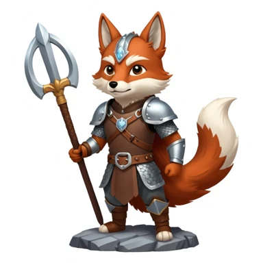 valorous Viking fox in Valhalla, detailed armor, heroic pose, glowing sky sticker
