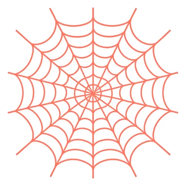 Render the spider web with all web strands looking like glowing red lasers in the style of apple emojis. Transparent background. sticker