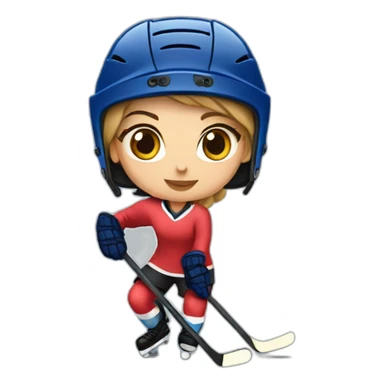 A girl playing hockey sticker