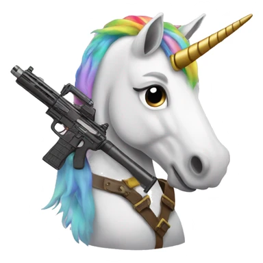 Unicorn with a gun in the hand sticker