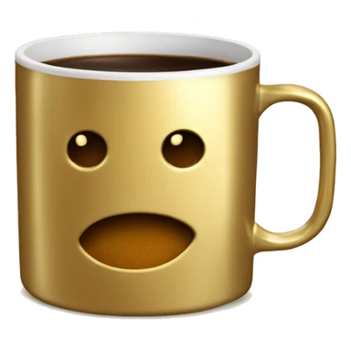 vintage Metallic Gold mug of coffe sticker