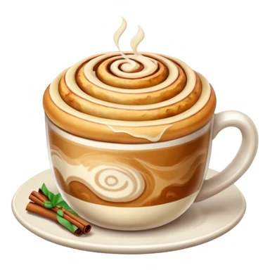 Latte and cinnamon roll sticker