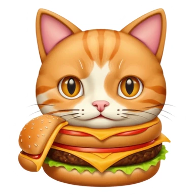 A cat eating some burger  sticker