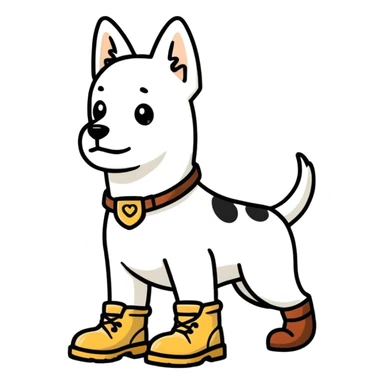 dog in boots sticker