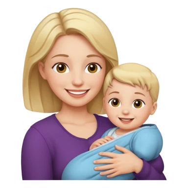 Mom holding baby sticker